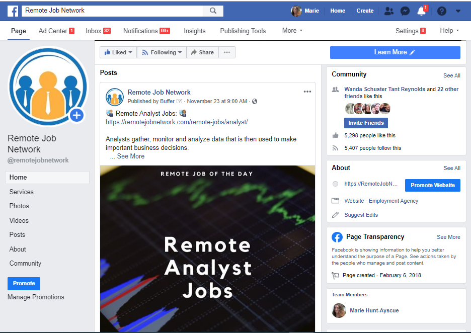 Remote Job Network Facebook